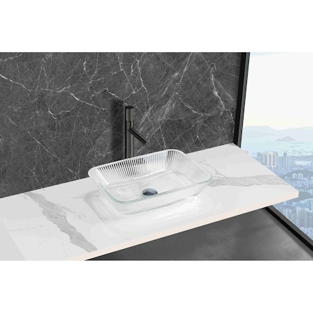 Castello Usa Charlie 18-inch Bathroom Vessel Sink - Clear CB-VC-7-CL-18